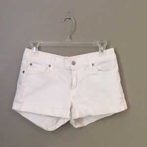 7 For All Mankind cuffed white jean shorts (size 28)